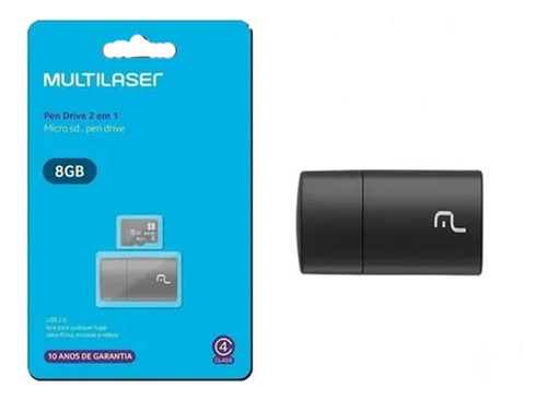 Pendrive 8gb 2 Em 1 Micro Sd Mc161 - Multilaser