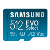 Memoria Micro Sd Samsung 512gb Clase 10 U3 130mbs Ultrahd 4k