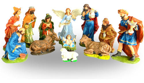 Presépio 12 Peças 15cm Natal Imagem Escultura Resina 15119