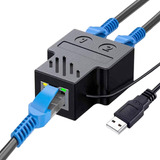 Adaptador Simultaneo Splitter Rj45 Red Lan Divisor Ethernet