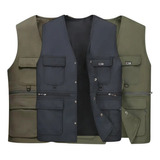 Men's Outer Vest With Several Loose Pockets Reversible .