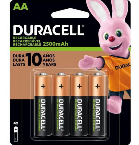 Pilha Recarregável Aa 2500-mah (cartela C/4 Pilhas) Duracell