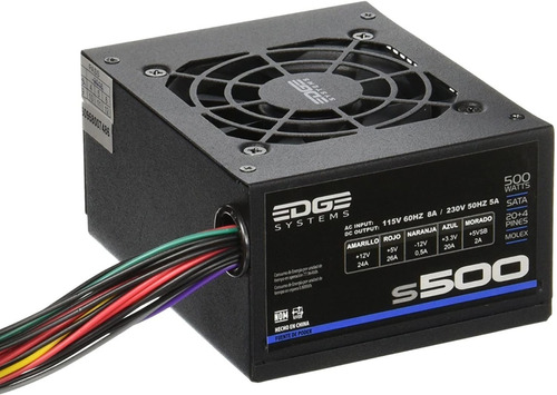 Fuente De Poder Acteck Micro Atx 500 W 20+4 Es-05002 Slim