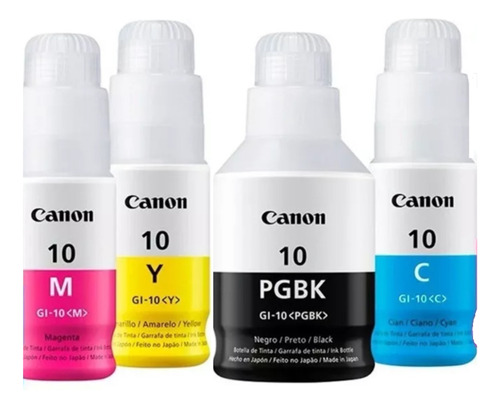 Combo Tinta Canon Gi 10 Kit X4  G6010 G7010 G5010