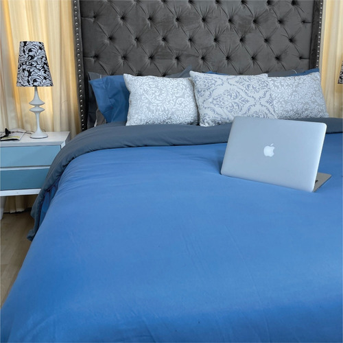 Duvet Sencillo Doble Faz Navy- Gris Karytex