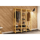  Cabideiro Araras Multi Closet De Chão Reta 170cm Pinus