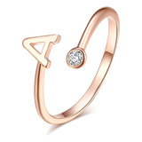 Ross Anillo Con Inicial Oro Para Mujer Ajustable 26 Anillos