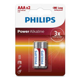 Pilas Aaa Power Alkalinas Philips 1.5v Lr03p2b / 2 Unidades