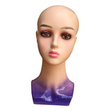 Maniquí De Cabeza De Peluca Para Mujer, Modelo Tela Violeta
