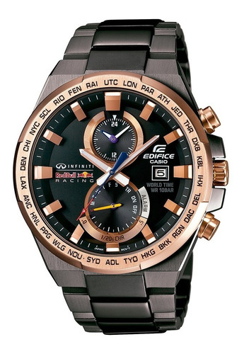 Reloj Edifice Efr-542rbm-1adr Infiniti Red Bull Racing E L Color De La Correa Negro/gris