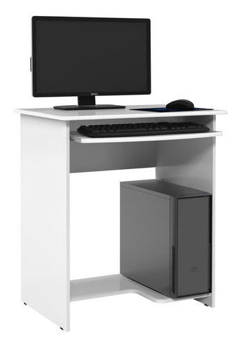 Mesa De Computador Prática Ej Móveis Branco