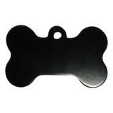 Chapitas Para Perros Sin Grabar Forma Hueso 100 U. Negra