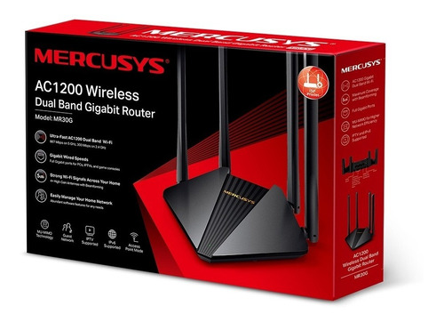 Roteador Wireless Dual Band Ac1200 Mr30g 300mbps Mercusys