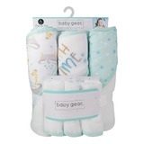 Set Toalla Para Bebes Pack X6 Color Turquesa Jirafa