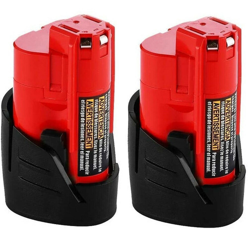 2 Baterías De Reemplazo Para Milwaukee M12 3.0ah Pila 12v