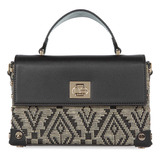 Bolsa Briefcase Para Mujer Cloe Rafia Diseño Mediano Color Negro