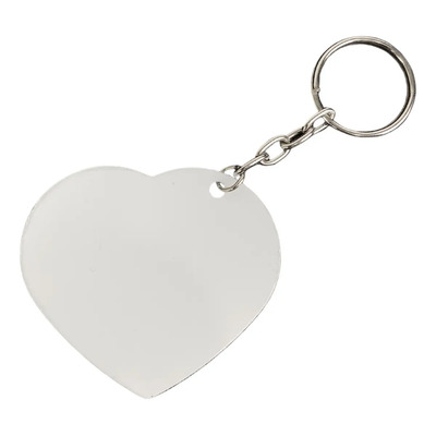 30 Llaveros Para Sublimar Aluminio Doble Cara Corazón 6cm Blanco | Envío gratis