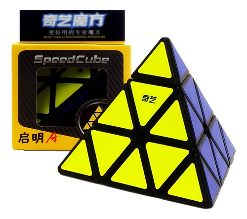 Cubo Mágico Sin Pegatinas Qiyi Pyraminx Con Forma De Pirámide De 3 X 3 Pulgadas, Color Negro