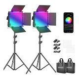  Neewer 2 Packs 660 Pro Rgb Led Video Light Con App Control 