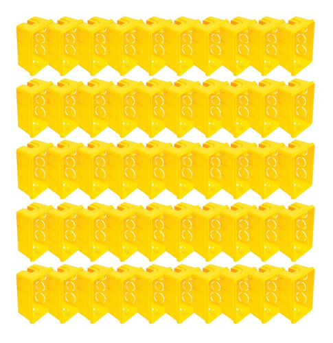 Caixa De Embutir Luz 4x2 Plástico Amarela Tramontina Cx/50