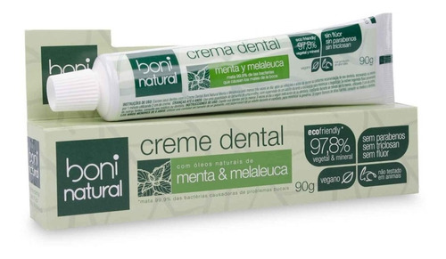 Kit 12 Creme Dental Menta E Melaleuca 90g - Boni Natural