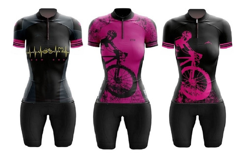 Conjunto De Ciclismo Ciclistas Bermuda Camisa Feminino Gel D