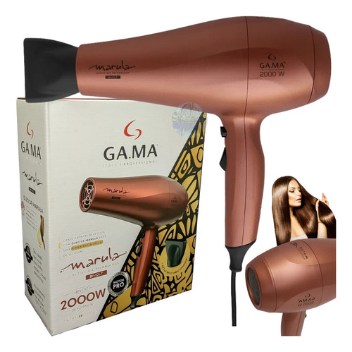 Secador De Cabelo Marula Ceramic Íon 2000w Bivolt C/ Nf