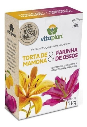 Fertilizante Torta De Mamona E Farinha De Ossos Vitaplan 1kg