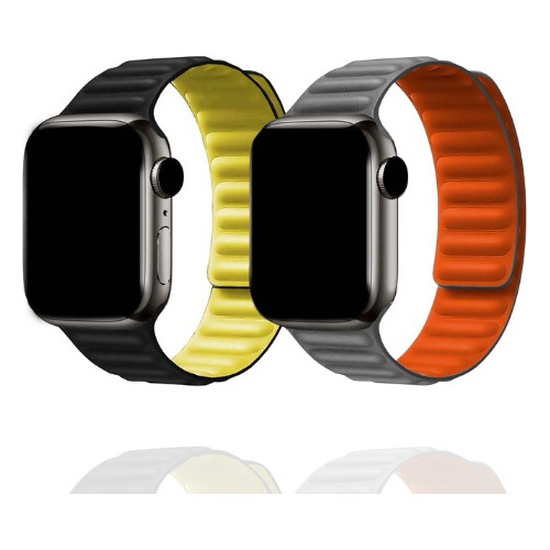 Pulseira Elos Bicolor Magnética Para Apple Watch Series Luxo