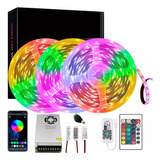 Kit Tira Led Rgb 20 Mts Bluetooth Control Audio + App Lineal