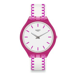 Reloj Swatch Skinpunch Svop102 Color De La Correa Blanco Color Del Fondo Blanco