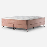 Box Spring Somnus 2 Plazas 150 X 200 Cm Base Dividida Rose