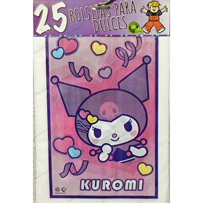 Bolsa Dulcera Serie Kuromi Gotica Kit 25 Pzs Fiesta Ocampo Rosa Pálido Kuroml