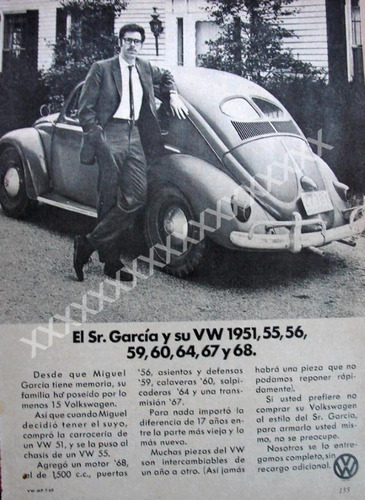 Cartel Retro Autos Volkswagen Vocho 1969 /689