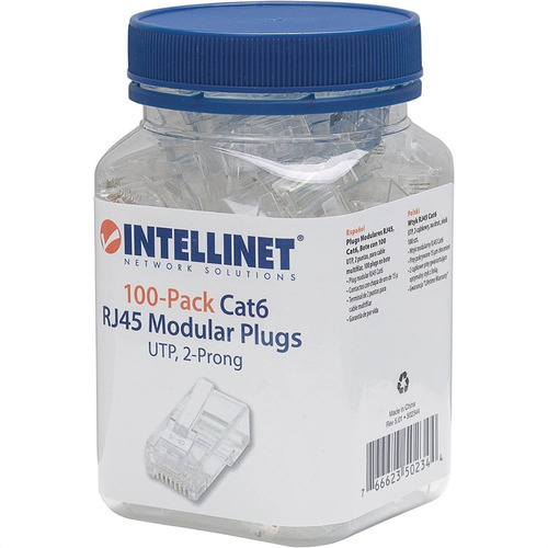 Plug Bote 100 Piezas Conector Rj45 Intellinet 502344 Cat6