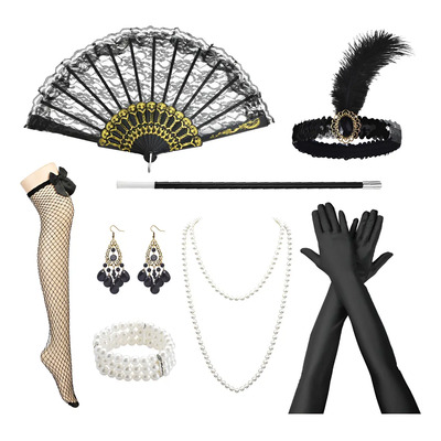 Kit Fantasia Melindrosa Cabaret Gangster Mafia Sexy Luxo 8pç | Frete grátis