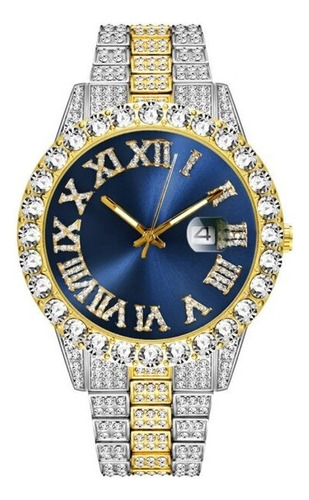 A*gift Watch Hombres De Lujo Completo Diamante Oro