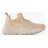 Zapatilla De Cuero Y Textil Beige Mujer Heyas Lusina20