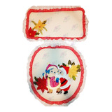 Juego De Baño Pintado Mano Navidad Santa Claus Navideño Pati