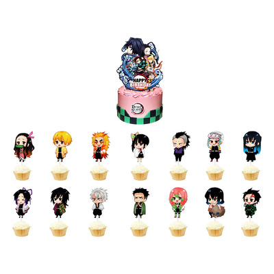 Demon Slayer Cake Topper Decoración De Cumpleaños 15pcs | Meses sin interés