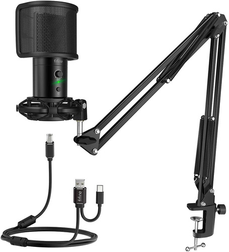 Fifine Condenser Microphone, With Arm, For Podcasts