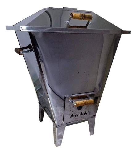 Churrasqueira Vj Bafo Extra Grande Móvel Inox 57x44 Cm