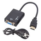 Cabo Adaptador Conversor Hdmi Para Vga Com Saída P2 De Áudio