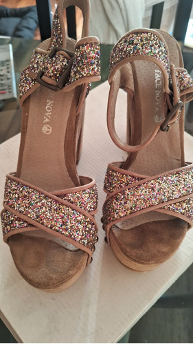 Plataformas/zapatos Glitter Multicolor De Mujer