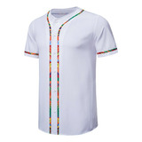 Uniforme Camisa De Béisbol Con Botones Para Hombre Harajuku