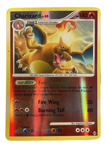 Cartas Platinum Arceus Charizard 1/99 Reverse Played Holo