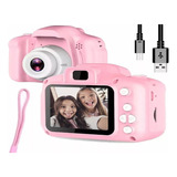 Cámara Digital Para Niños, Cámara De Juguete Hd 1080p Rosa