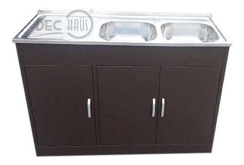 Mueble Lavaplato Metálico  Café 120 X 50 Cm / Dec-haus