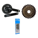 Set Grupo Transmision Shimano Mtb 21v - Piñon -cadena-platos