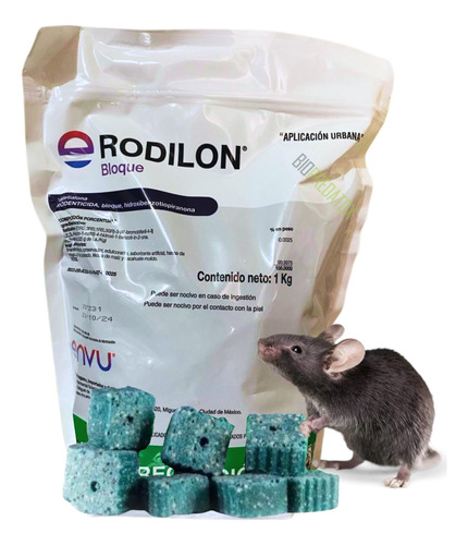 Veneno Ratas Rodilon Bloque De 1 Kg Bayer Rodenticida Plus